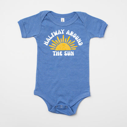 "Halfway Around the Sun" Personalized 1/2 Birthday Outfit T-shirt/Bodysuit