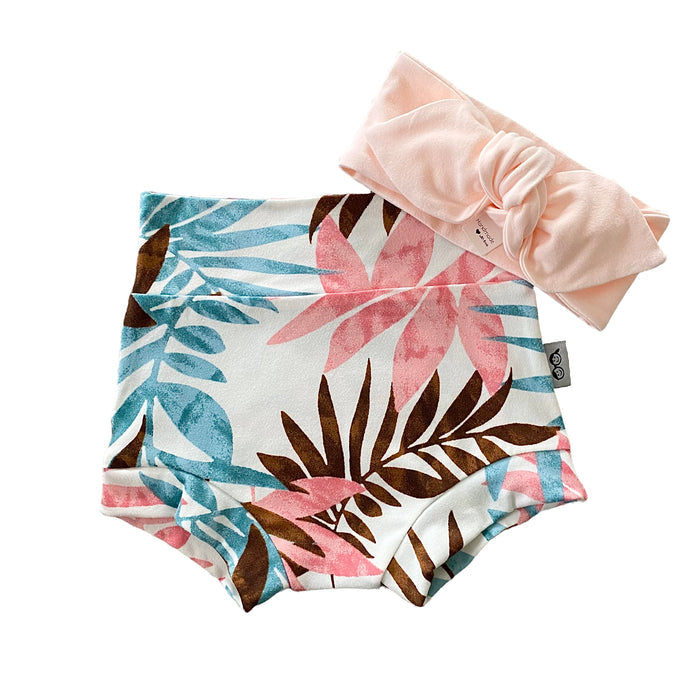 Hawaii Blush Mix and Match Bummies with Pink Headband