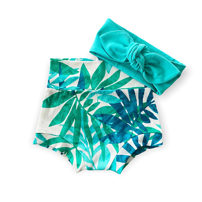 Hawaii Teal Bummies Mix and Match Bummies with Teal Headband