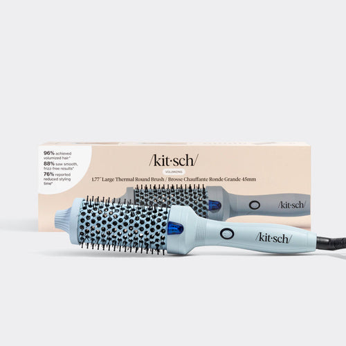 Kitsch Haze Blue Volumizing Thermal Round Brush - Large, 1.77" ceramic barrel for salon-quality blowouts at home