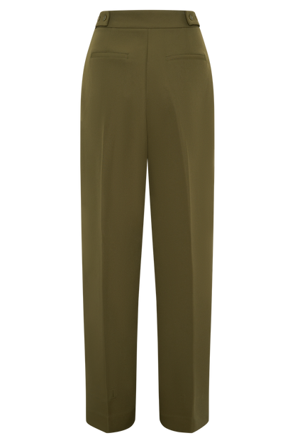 Hazel Pleated Suiting Pants - Olive