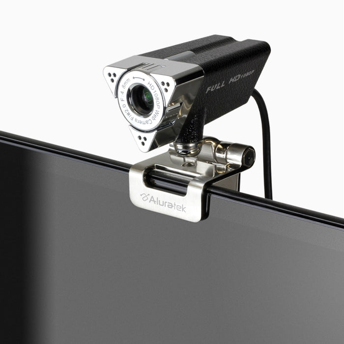 Aluratek HD 1080p Webcam top angle laptop