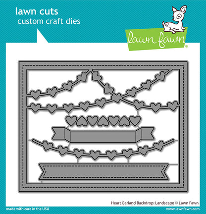 heart garland backdrop: landscape