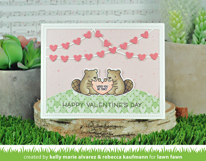 heart garland backdrop: landscape