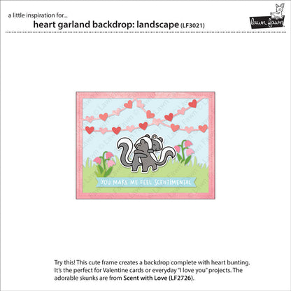 heart garland backdrop: landscape