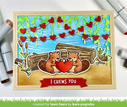 heart garland backdrop: landscape
