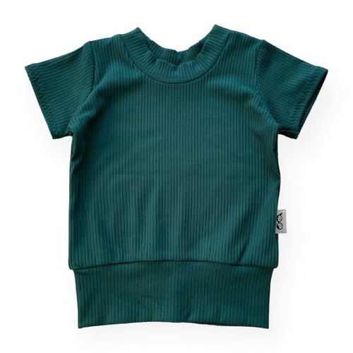 Hunter Green Ribbed Summer Lounge Top