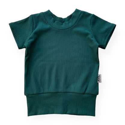 Hunter Green Ribbed Summer Lounge Top