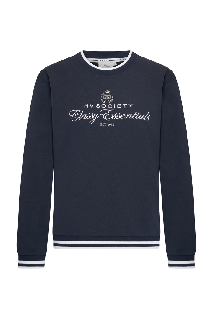 HV Society HVSGabrielle Navy Jumper soft cotton blend sweater available to shop at Dotique in classic navy design