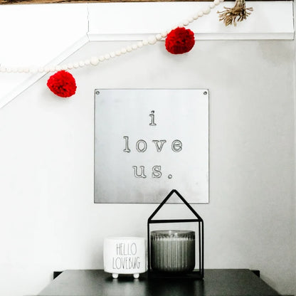 I Love Us Square Wall Decor