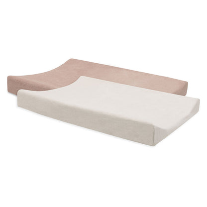 Jollein - Changing Mat Cover Terry 50x70cm - Wild Rose/Ivory - 2 Pack - Mabel & Fox