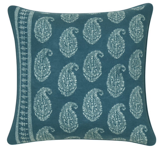 Kashmir Paisley Pillow Cover in Indigo, Peter Dunham Textiles