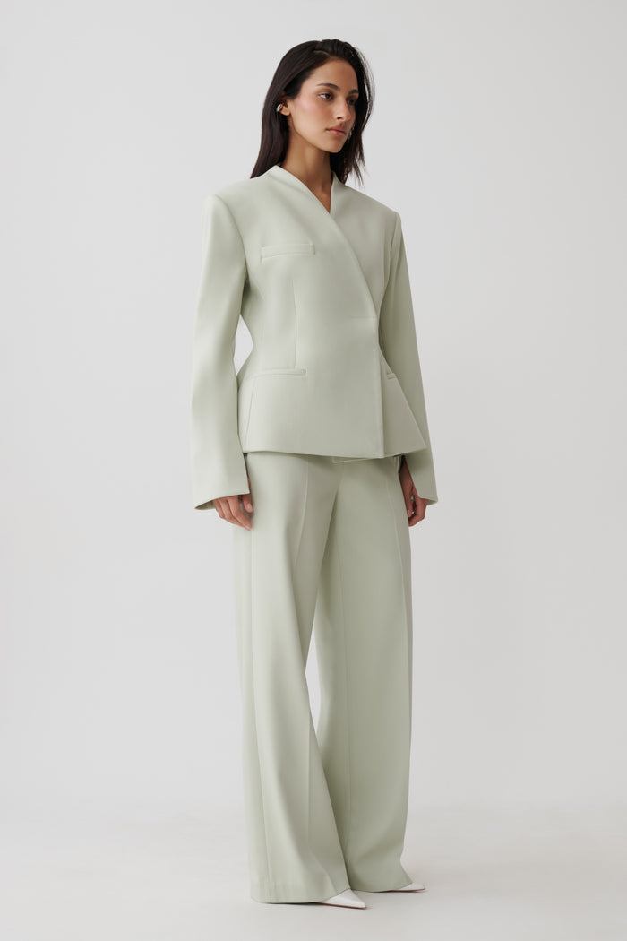 Katherine Suiting Straight Leg Pants - Sage