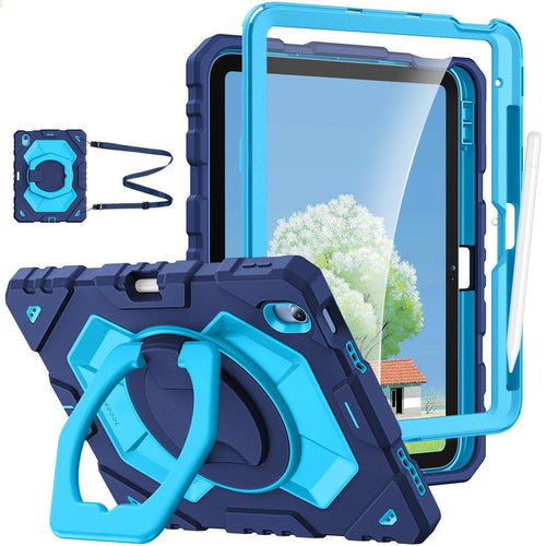 Kid-Friendly Case for iPad (A16) 11th Gen & iPad 10th Gen, Built-in Screen Protector, Rotating Stand, Shoulder Strap | Fintie