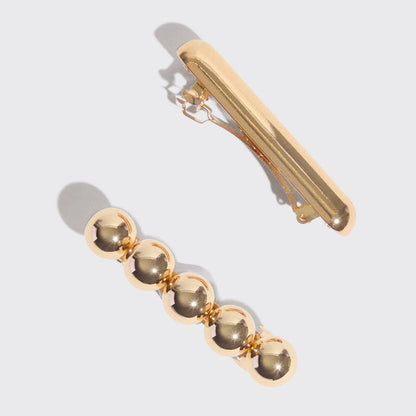 Kitsch Gold Metal Barrettes - 2pc