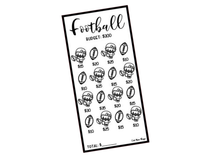 Kitty Football | Savings Insert or Cash Envelope | Square | 300