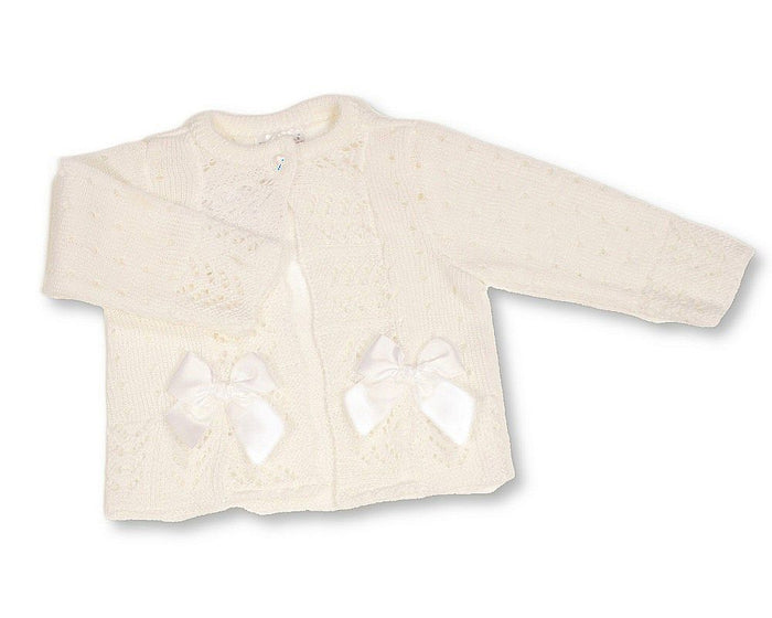 Knitted Baby Girls Cardigan with Bows - (PK6) (NB-9m) BW-10-1009_09