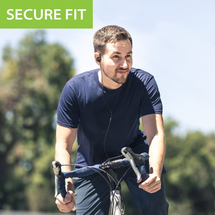 L171 Wired Lightning Earbuds for Sports & Running with Microphone & in-Line Volume Control with secure fit for outdoor activity