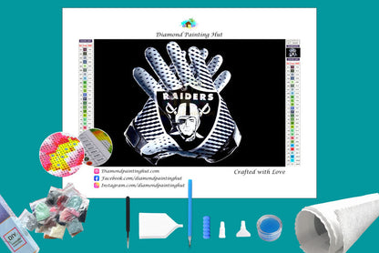 Las Vegas Raiders NFL Gloves Diamond Painting-Diamond Painting Hut