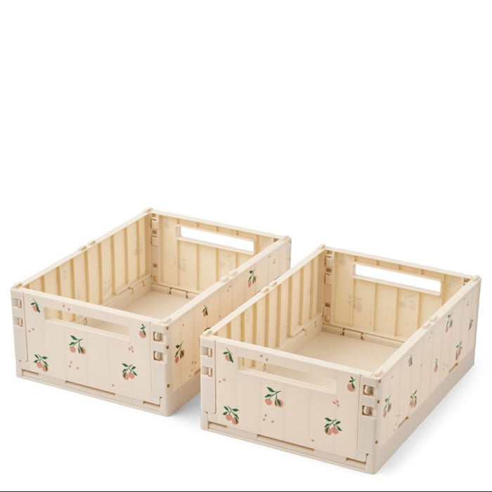 Liewood - Weston Printed Storage Box M 2-Pack - Peach / Sea Shell