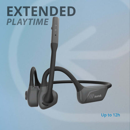 Lingo Open-Ear Bluetooth Headphones with Boom Mic, with up 12h of extended playtime