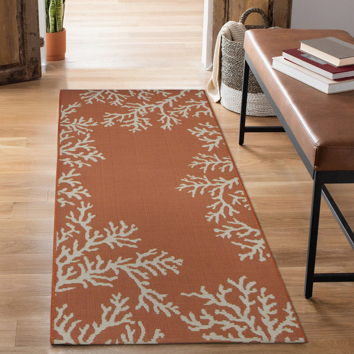 Liora Manne Esencia Coral Edge Indoor Outdoor Mat Sunset