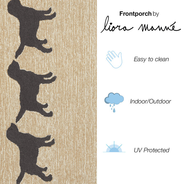 Liora Manne Frontporch Doggies Indoor Outdoor Area Rug Black