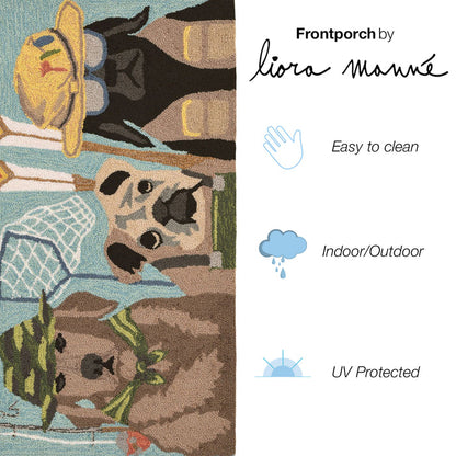Liora Manne Frontporch Fishing Patrol Indoor Outdoor Area Rug Dk Multi
