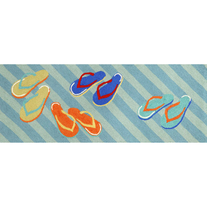 Liora Manne Frontporch Flip Flops Indoor Outdoor Area Rug Blue