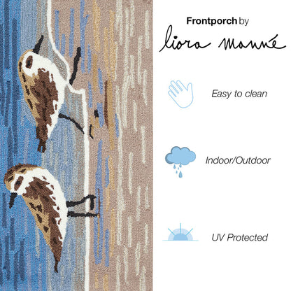 Liora Manne Frontporch Sandpipers Indoor Outdoor Rug Lake