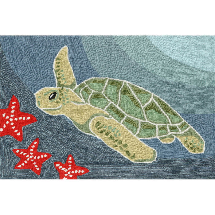 Liora Manne Frontporch Sea Turtle Indoor Outdoor Area Rug Ocean