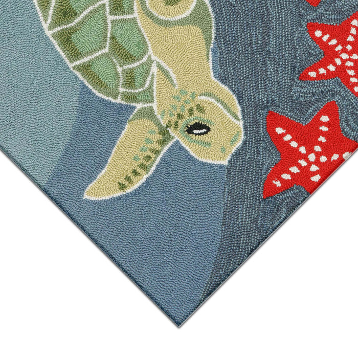 Liora Manne Frontporch Sea Turtle Indoor Outdoor Area Rug Ocean