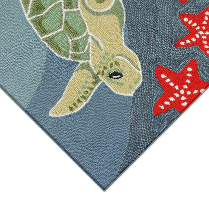 Liora Manne Frontporch Sea Turtle Indoor Outdoor Area Rug Ocean