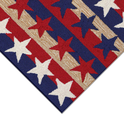 Liora Manne Frontporch Stars & Stripes Indoor Outdoor Area Rug Americana