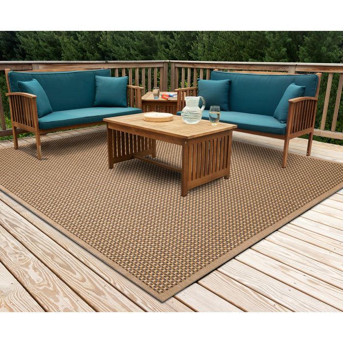 Liora Manne Monterey Basket Indoor Outdoor Area Rug Black