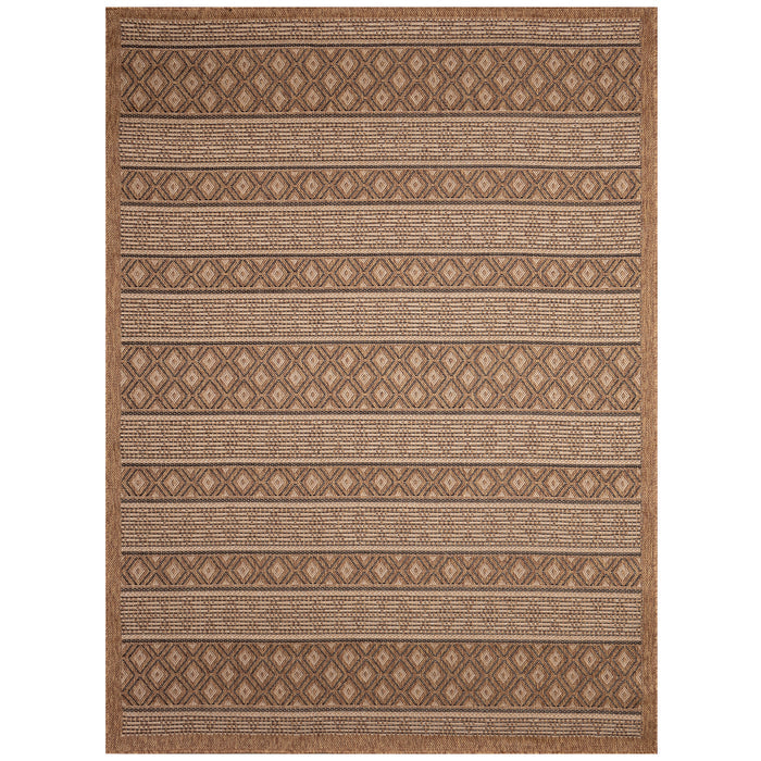 Liora Manne Monterey Tribal Stripe Indoor/Outdoor Rug Black