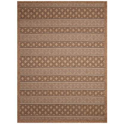 Liora Manne Monterey Tribal Stripe Indoor/Outdoor Rug Black
