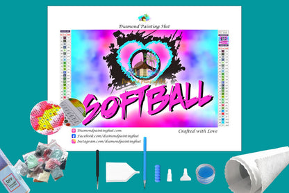 Love Softball Diamond Painting