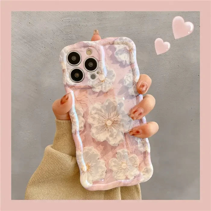 For iPhone 13 / M4 pink flower