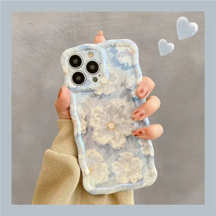 For iPhone 13 / M4 blue flower