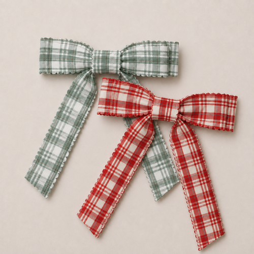 Mabel & Fox - Hair Bow Clips - Festive Plaid (2pcs)