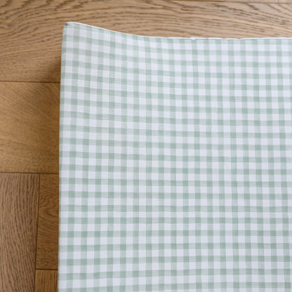 Mabel & Fox - Wedge Baby Changing Mat - Sage Gingham - Mabel & Fox