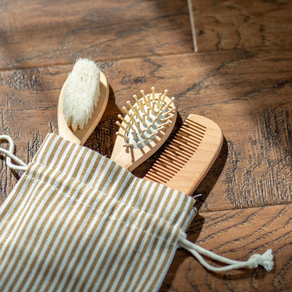Mabel & Fox - Personalised Wooden Brush Set - Botanical (3 Pack) - Mabel & Fox