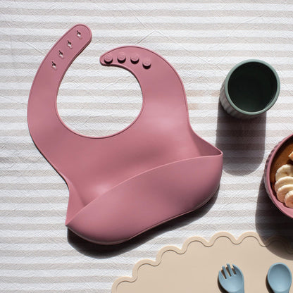 Mabel & Fox - Silicone Bib - Pink - Mabel & Fox