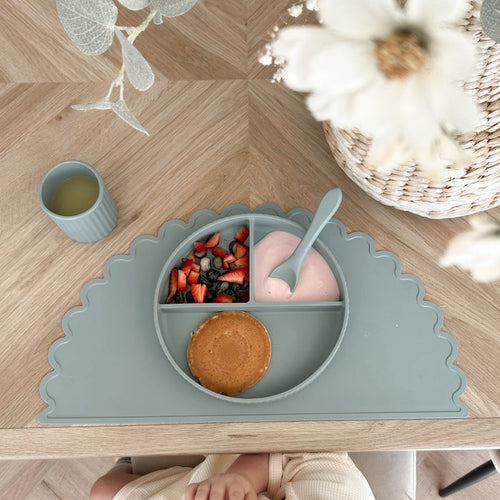 Mabel & Fox - Silicone Scalloped Placemat - Blue - Mabel & Fox