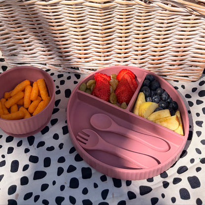 Mabel & Fox - Silicone Spoon & Fork Set - Pink - Mabel & Fox