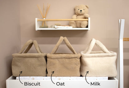Mabel & Fox - Teddy Nappy Caddy - Oat *New Colour* - Mabel & Fox