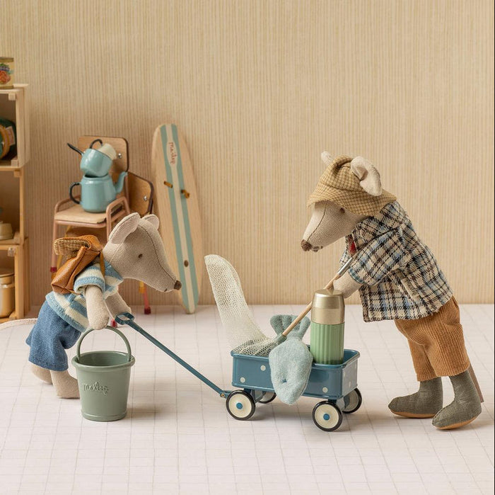 Maileg - Wagon, Mouse - Blue