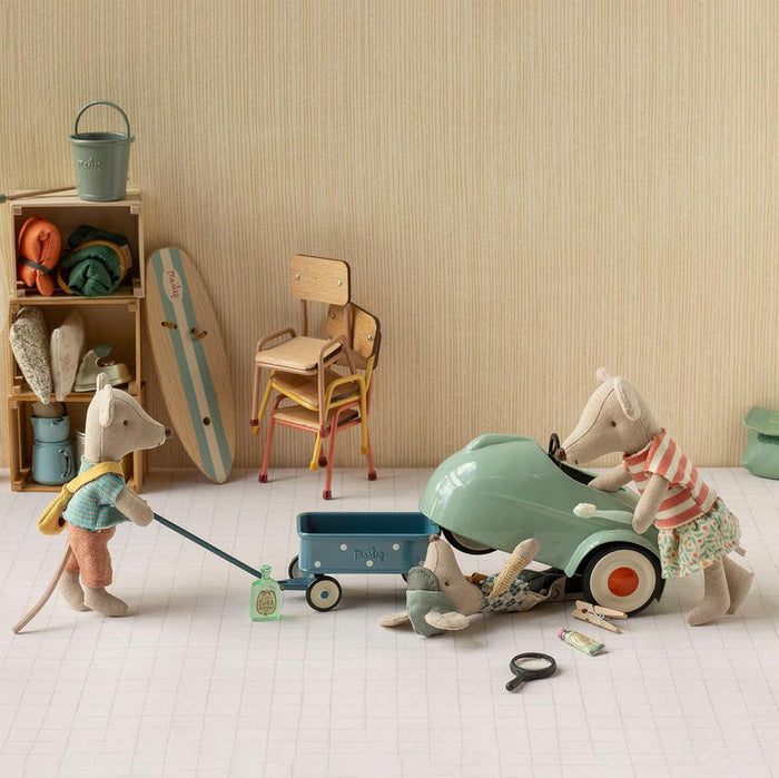 Maileg - Wagon, Mouse - Blue