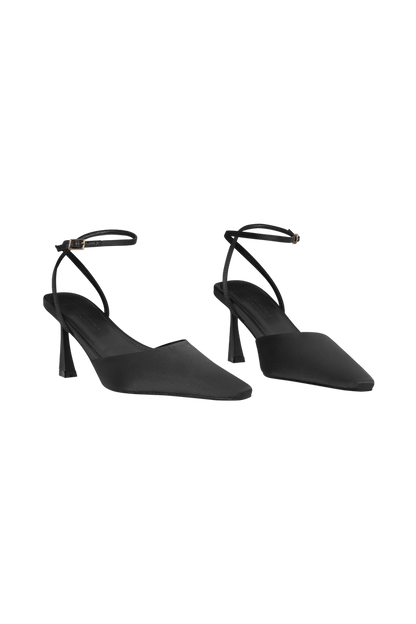 Marley Satin Pointed Heel - Black